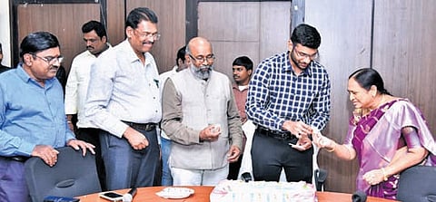 I&PR Director K Viswanath takes part in New Year celebrations on Thursday.