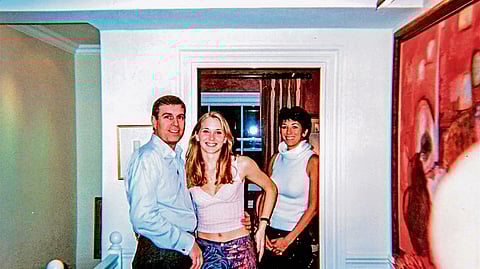 Photo of Prince Andrew, Virginia Giuffre and Ghislaine Maxwell that went viral