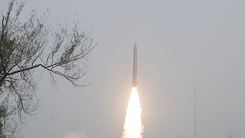 Pralay is an indigenously developed solid propellant quasi-ballistic missile that uses advanced guidance and navigation systems to ensure high precision. 