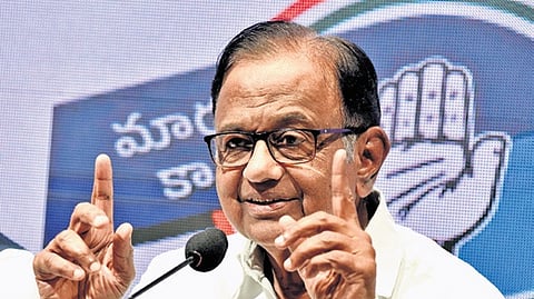 Senior Congress leader and former union finance minister P Chidambaram 