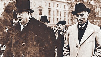 Winston Churchill and Jawaharlal Nehru