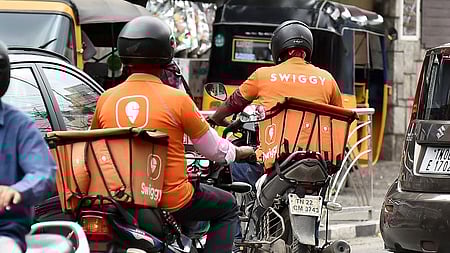 Swiggy and Zomato workers in Chennai.