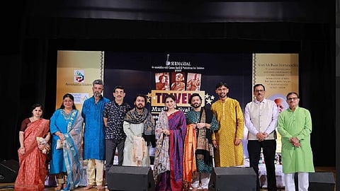 Siddharth Hemmadi, president of the Surmandal Foundation, along with Jayesh Ranjan, special chief secretary for industries & commerce and IT, and Indian vocalist, Kaushiki Chakraborty, among other dignitaries