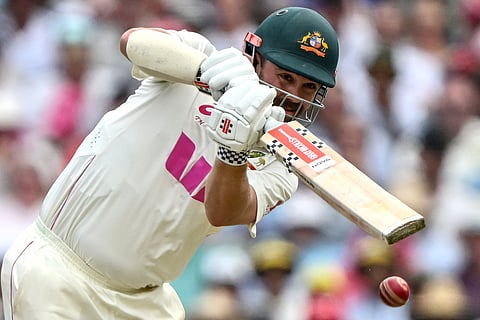 Travis Head plays a shot on day two of the fifth Ashes Test between Australia and England at the Sydney Cricket Ground. (Photo | AFP)