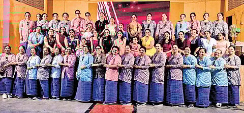 Young women in the community after the kavaya dance performance