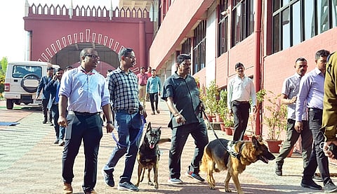 Sniffer dogs deployed in the Orissa High Court following email threats on Thursday.