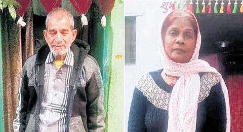 Indore victims’ relatives Digambar Wade and Kaushalya Kushwah (right) 