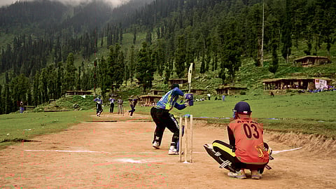 A cricket match in the valley