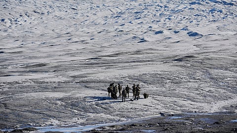 Danish military forces participate in an exercise with hundreds of troops from several European NATO members in Kangerlussuaq, Greenland, Sept. 17, 2025.