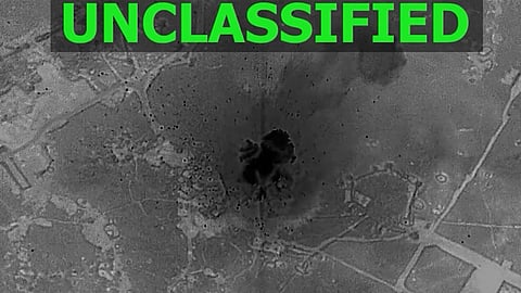 Screen grab obtained 10 January, 2026 from video released by the US Central Command on their X account @CENTCOM shows images of "large-scale" strikes carried out by US and allied forces against the Islamic State jihadist group in Syria earlier in the day in response to an attack last month that left three Americans dead