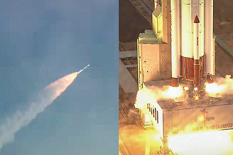 The Indian Space Research Organisation's PSLV-C62 carrying the EOS-N1 lifts off from the Satish Dhawan Space Centre in Sriharikota, Andhra Pradesh.