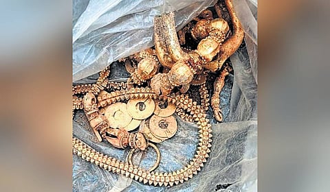 Ornaments found at the construction site near Gadag.