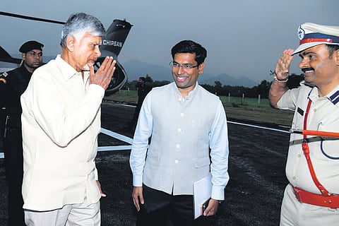 CM Nara Chandrababu Naidu reaches Naravaripalle on Monday.