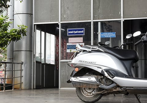 A view of police outpost at Chathiram bus stand in Tiruchy.
