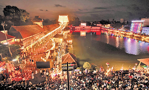 The Lakshadeepam ceremony on Wednesday marked the conclusion of the 56-day-long Murajapam ritual at the Sree Padmanabhaswamy Temple in Thiruvananthapuram.