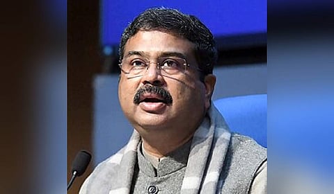 Union Education Minister Dharmendra Pradhan speaking at an event at IIT Madras.