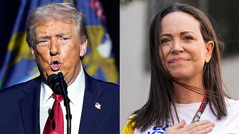 US President Donald Trump and Venezuelan opposition leader María Corina Machado.