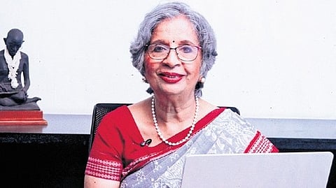 Former foreign secretary Nirupama Rao during her lecture at the KMA annual management conclave held at Grand Hyatt in Bolgatty, Kochi.