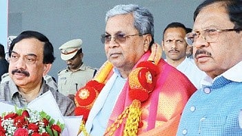 CM Siddaramaiah during the inauguration of the Karnataka Sports Festival 2025-26 at the Mahatma Gandhi District Stadium in Tumkuru on Friday.