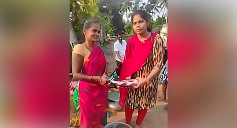 Researcher M Praveena conducts a study on Sompeta wetlands.