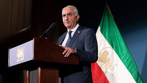 Iranian opposition leader and Shah's son Reza Pahlavi speaks during a news conference on Friday, Jan. 16, 2026, in Washington.