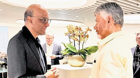 CM N Chandrababu Naidu meets Singapore Prez Tharman Shanmugaratnam in Switzerland