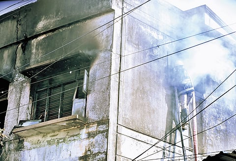 The blaze started at 2 am at a private building on Vepery High Road.