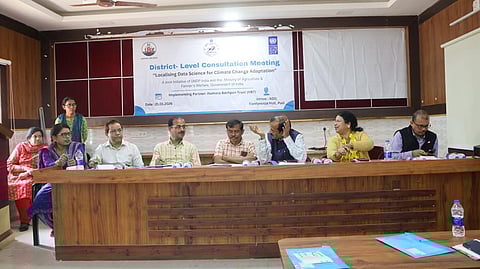 District-level consultation organised under UNDP India & Ministry of Agriculture & Farmers’ Welfare, GoI partnership, with HBT as implementing partner in Puri to advance climate-resilient agriculture.