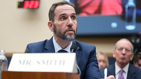 Former US Justice Department special counsel Jack Smith testifies before the House Judiciary Committee at the Capitol in Washington, Thursday, Jan. 22, 2026.