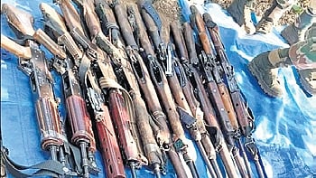 Firearms seized from the Maoist hideout