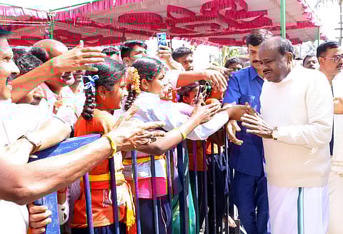 HD Kumaraswamy was speaking after inaugurating the Sri Maramma Devi Temple at Shivalli village in Melukote.