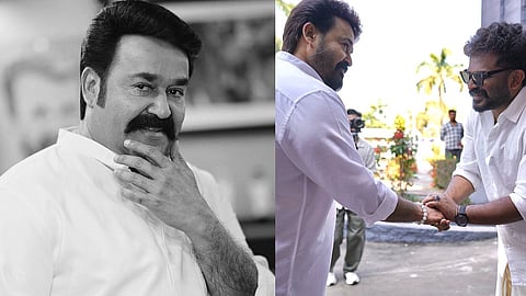 Mohanlal in his new L 366 look, Mohanlal with Tharun Moorthy (L-R)