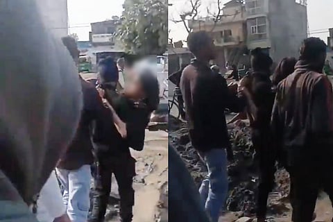 Woman jumped in fear and man followed trying to save her; both sustained serious injuries.