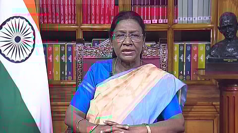 President Droupadi Murmu addressing the nation on teh eve of 77th Republic Day.
