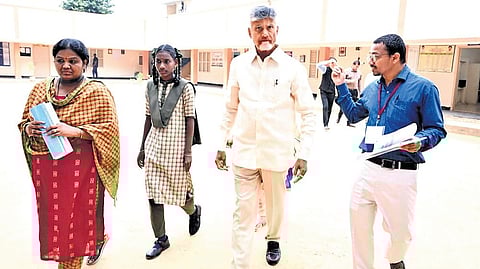 CM Chandrababu Naidu visits hostels in Nagari on Saturday.