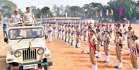 The Prakasam Police SWAT team demonstrated tactics for handling high-risk situations such as hostage crises, terrorism and violent crime. Police dog squads also showcased their skills.