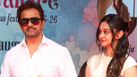 Actor Arjun Sarja, along with actress Aishwarya Arjun at YuvaFlare