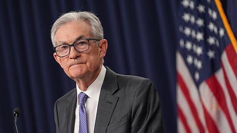 FILE - Federal Reserve Chair Jerome Powell speaks at the Federal Reserve, Wednesday, Dec. 10, 2025, in Washington