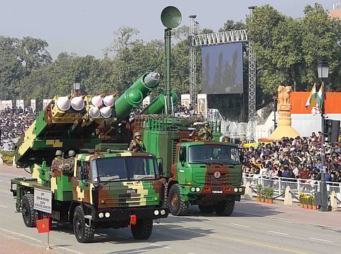 The Suryastra rocket launcher system was showcased at the Republic Day parade.