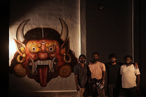 The team of documentary makers (From left to right) Shiyam Sunder Vel, Associate Director, R Vigenshwar, DOP, Saravana Siddharth, Writer & Director, and Harikrishnan, Assistant Director