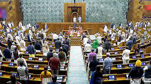 Lok Sabha proceedings on the first day of the 2026 Budget Session of Parliament, Wednesday, Jan. 28, 2026.