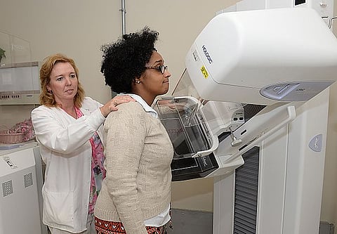 A demonstration of the mammogram screening test