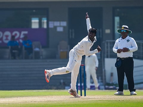 J Hemchudeshan in action on Friday