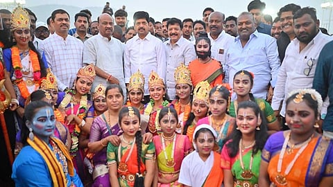 Tourism Minister Kandula Durgesh, Home Minister Vangalapudi Anitha along with other officials participated in Anakapalli Utsav-2026 on Friday.