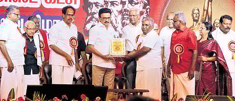 CM MK Stalin at CPI’s centenary celebrations held in Chennai on Sunday 