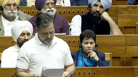 Leader of the Opposition Rahul Gandhi in Lok Sabha.
