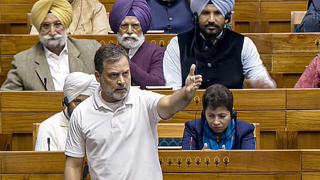 Leader of Opposition in the Lok Sabha Rahul Gandhi speaks in the House