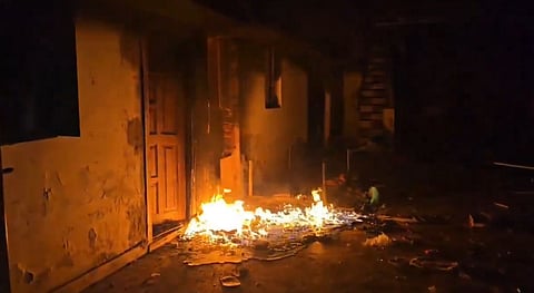Around 12 residential structures belonging to the accused and their associates or neighbours, along with several vehicles, were set ablaze by the mob.
