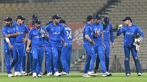 Italy team during a warm-up match in Chennai