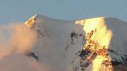 A view of the 20,722 feet high Bandarpoonch mountain range in Uttarakhand.